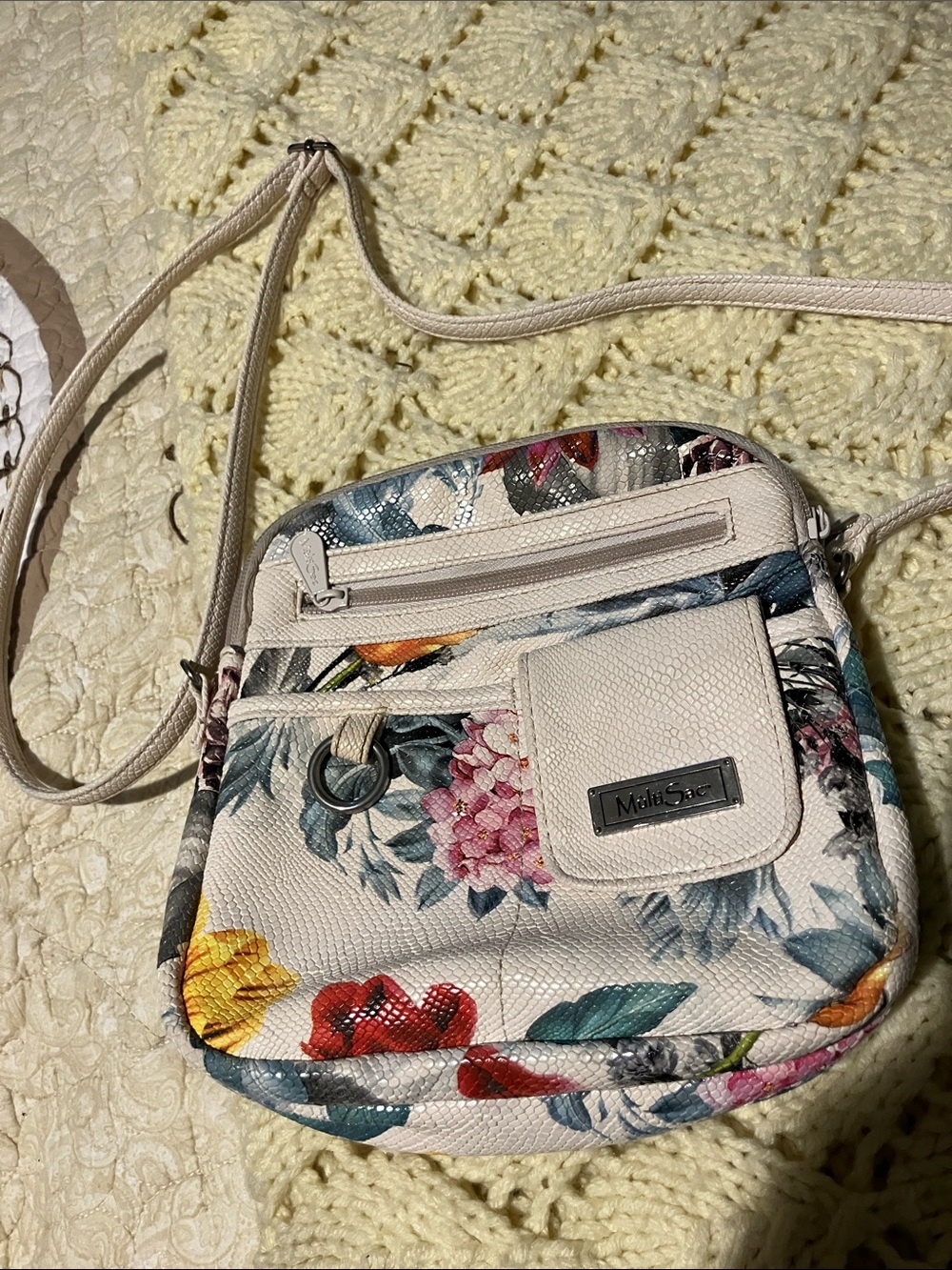 Multi Sac Floral Crossbody Bag in Light Pink